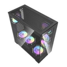 darkFlash Računalniška ohišje Darkflash DS900 (črno) + 7 ventilatorjev ARGB