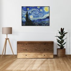 Plakat 60 × 40 cm – Zvezdna noč, Van Gogh, vintage za dnevno sobo.