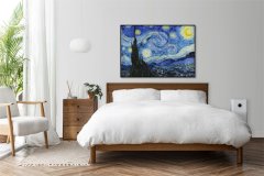 Plakat 60 × 40 cm – Zvezdna noč, Van Gogh, vintage za dnevno sobo.