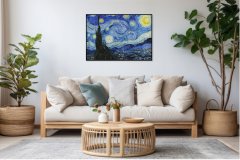 Plakat 60 × 40 cm – Zvezdna noč, Van Gogh, vintage za dnevno sobo.