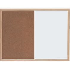 Optima Kombinirana tabla 30 x 40 cm – pluta in magnetna površina z lesenim okvirjem