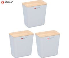 Alpina komplet posode s pokrovom, 1L, 3 kosi, sive