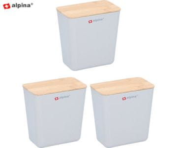 Alpina komplet posode s pokrovom, 1L, 3 kosi, sive