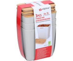 Alpina komplet posode s pokrovom, 1L, 3 kosi, sive