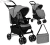 MoMi Isla otroški voziček, zložljiv, sivo-črn