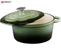 Alpina litoželezni lonec, 3.8L, 24 x 11,8 cm, zelen