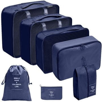 LIVEFY potovalni komplet organizatorjev LuxePack 7ks, modro