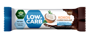 Topnatur Low Carb ploščica, kokos v temni čokoladi, 40 g