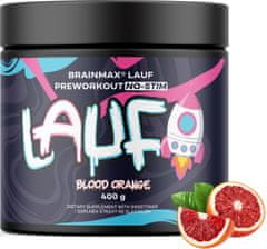 BrainMax LAUF Preworkout, brez kofeina, rdeča pomaranča, 400 g