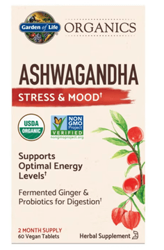 Garden of Life Garden of Life Organics Ashwagandha Stres & Mood Extract 60 zeliščnih tablet