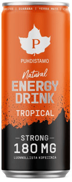 Puhdistamo Natural Energy Drink Tropical Strong, Energijska pijača, Tropsko sadje, 330 ml