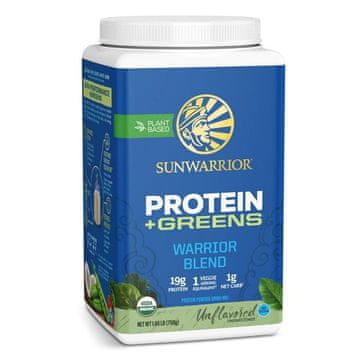 Sunwarrior Warrior Blend Organic Protein + Greens, brez okusa, 750 g