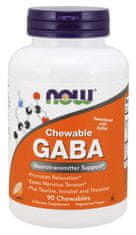 NOW Foods GABA (gama-aminomaslena kislina) 500 mg + tavrin, inozitol in L-teanin, 90 žvečljivih kapsul