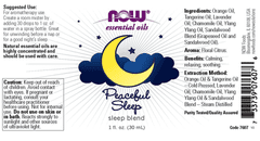 NOW Foods Essential Oil, Peaceful sleep oil (eterično olje za miren spanec), 30 ml