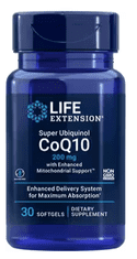 Life Extension Super Ubiquinol CoQ10 z izboljšano mitohondrijsko podporo, koencim Q10, 200 mg, 30 kapsul
