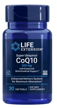 Life Extension Super Ubiquinol CoQ10 z izboljšano mitohondrijsko podporo, koencim Q10, 200 mg, 30 kapsul