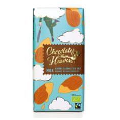 Choc. from Heaven Čokolade iz nebes - BIO mlečna čokolada s karamelo. mandlji in morska sol 37%, 100 g