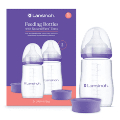 Lansinoh Otroška steklenička 240ml DUOPACK s sesalcem NaturalWave TM (M)