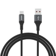 DUDAO Kabel z opletom L3ST USB-A - USB-C 5A 1,2 m - črn