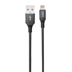 DUDAO Kabel USB-A - iPhone Lightning v opletu 3A 30W 1,2 m - črn