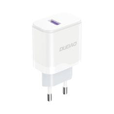 DUDAO Mrežni polnilnik za telefon USB-A 18 W – bel