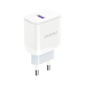 DUDAO Mrežni polnilnik za telefon USB-A 18 W – bel