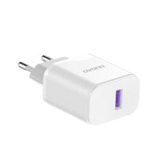 DUDAO Mrežni polnilnik za telefon USB-A 18 W – bel