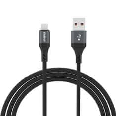 DUDAO Kabel z oplaščenim vodnikom L3SM USB-A - MicroUSB 3A 1,2 m - črn