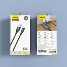 DUDAO Kabel z oplaščenim vodnikom L3SM USB-A - MicroUSB 3A 1,2 m - črn
