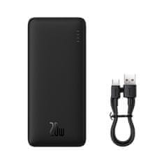BASEUS Powerbank Airpow 20 W 10000 mAh s kablom USB-A – USB-C 30 cm – črn