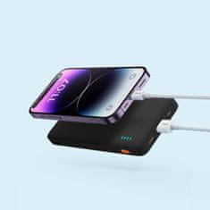 BASEUS Powerbank Airpow 20 W 10000 mAh s kablom USB-A – USB-C 30 cm – črn
