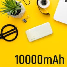 WOZINSKY Powerbank Li-Po 10000mAh 2xUSB bela