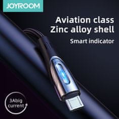 Joyroom Kabel USB-A - microUSB 3A indikator polnjenja 2 m črn
