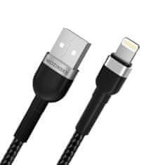 WOZINSKY Kabel za iPhone v pletenem ohišju USB-A - Lightning 2,4 A, 2 m, črn