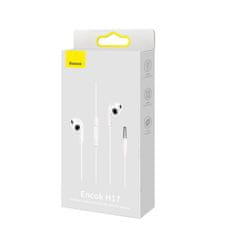 BASEUS Encok H17 minijack 3,5 mm bela slušalka s kablom