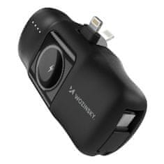 WOZINSKY Mini powerbank 5000mAh 15W iPhone Lightning in polnilnik za Apple Watch - črn