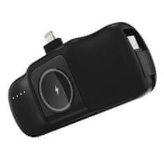 WOZINSKY Mini powerbank 5000mAh 15W iPhone Lightning in polnilnik za Apple Watch - črn