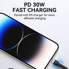 WOZINSKY Kabel za iPhone USB-C - Lightning PD 30W 1m črn
