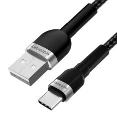 WOZINSKY Kabel USB-A - USB-C 2,4 A, 1 m, črn