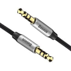 BASEUS Kabel za avdio stereo Yiven M30 AUX 3,5 mm mini jack 1,5 m – srebrno-črn