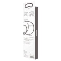 BASEUS Kabel za avdio stereo Yiven M30 AUX 3,5 mm mini jack 1,5 m – srebrno-črn