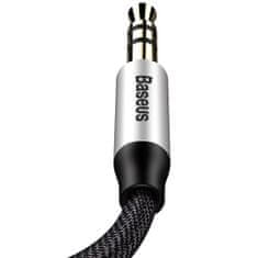 BASEUS Kabel za avdio stereo Yiven M30 AUX 3,5 mm mini jack 1,5 m – srebrno-črn