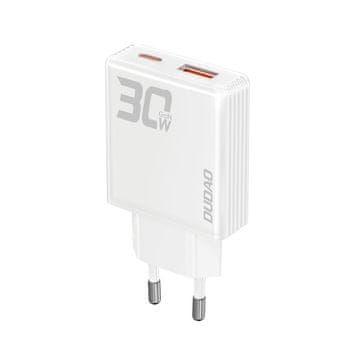 DUDAO Mrežni polnilnik GaN A30EUL 30 W USB-A USB-C – bel