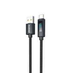DUDAO Kabel L7T USB-A - USB-C 66 W z LED-zaslonom 1 m - črn