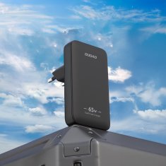 DUDAO Ultra tanka potovalna omrežna polnilna naprava GaN 65 W USB-A USB-C PD EU / US – črna