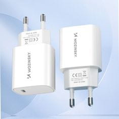 WOZINSKY Mrežni polnilnik 20 W USB-C 100–240 V, bel