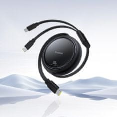 BASEUS Zvit kabel USB-C - 2 x USB-C Bright Mirror Series 100 W 1 m - črn