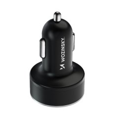 WOZINSKY Avtomobilski polnilnik z zaslonom 50 W, 2xUSB-C in 2xUSB-A – črn