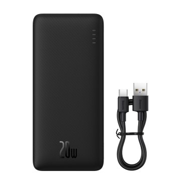 BASEUS Powerbank 20000mAh Airpow 20W s kablom USB-A - USB-C 50cm - črn