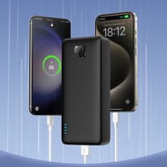 BASEUS Powerbank 20000mAh Airpow 20W s kablom USB-A - USB-C 50cm - črn